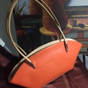 NWOT Beijo Orange patent shoulder bag